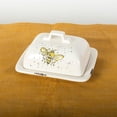 thumbnail image 3 of Set of 6 Ceramic Speckled With Bees And Sunflowers Butter Dish, 3 of 4