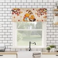 thumbnail image 4 of Fall Gnomes Valances for Windows, Thanksgiving Orange Pumpkins Farmhouse Kitchen Curtains Window Treatments, Rustic Maple Leaf Botanical Rod Pocket Short Curtains for Living Room Bedroom Cafe 54"x18", 4 of 6