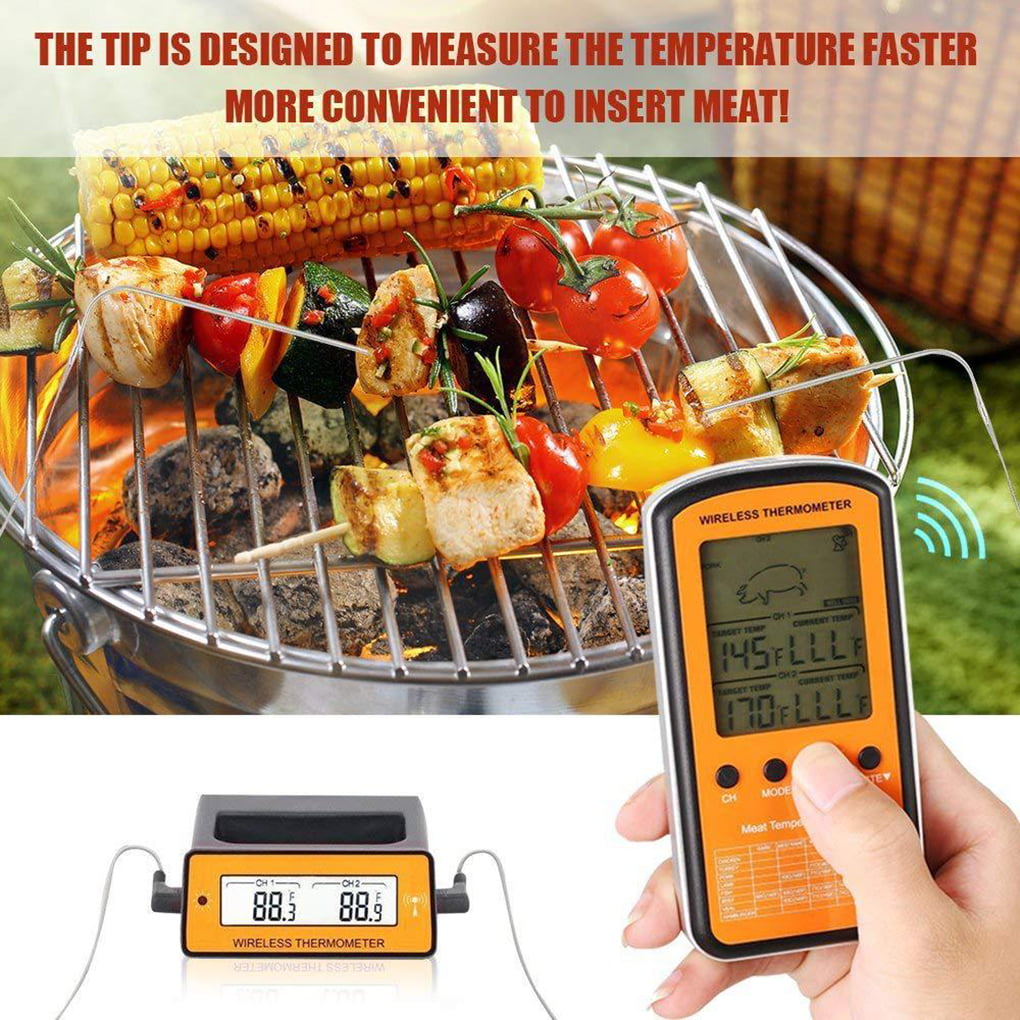 Digital Wireless Barbecue BBQ Meat Thermometer Remote Grill Cooking Probe HOT GR 