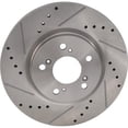 thumbnail image 3 of New Cross-drilled and Slotted Brake Disc Compatible With Acura RL Base 6 Cyl 3.5L RL Elite 6 Cyl 3.5L RL Base 6 Cyl 3.7L 2005-2012 By 31394 44672 900836 60058021 31394G 980343R, 3 of 4
