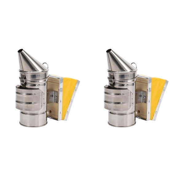 2X Stainless Steel Bee House Smoker Hive Equipment Beekeeper Tools and Equipment