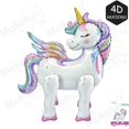 thumbnail image 4 of Globos de aluminio de unicornio 4D con soporte de elefante para animales para niños y niñas, decoración para fiestas de cumpleaños de unicornio, suministros para baby shower, 4 of 5