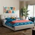 thumbnail image 2 of Bowery Hill Modern Queen Platform Bed in Neutral Beige Linen, 2 of 6