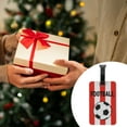 thumbnail image 4 of Unique Bargains 1 Pc Football Pattern Luggage Tag for Travelling Red, 4 of 5