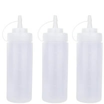 3 Pack Squeeze Bottles, 12oz Plastic Squeeze Bottles For Sauces, Condiment Squeeze Bottles With Wide Mouth, Squeeze Bottles For Liquids, Sauce Bottle with Small Pointed Nozzle