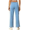 thumbnail image 3 of Allegra K Pantalones Largos de Cintura Alta Casual de Mezclilla Azules XS, 3 of 5