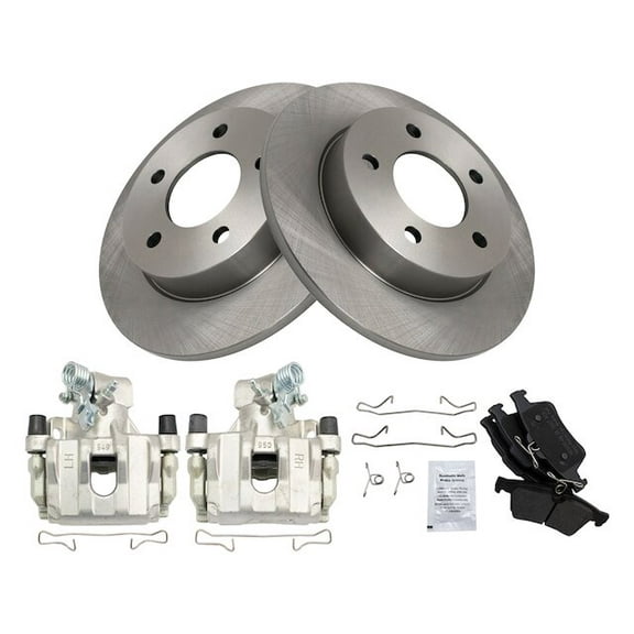 Rear Brake Pad Rotor and Caliper Set - Compatible with 2009 - 2013 Mazda 3 i 2010 2011 2012