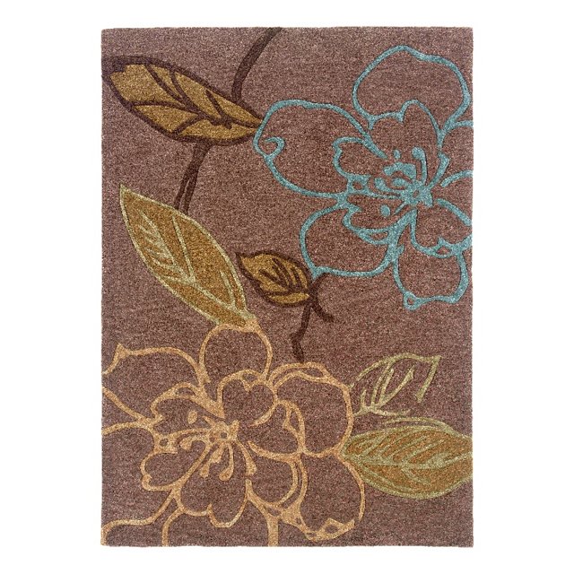 Linon Trio Espace Polyester 8'x10' Zone Rug en Brun
