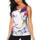 thumbnail image 1 of Fotbe Colorful Bulldog Blusas Sin Mangas para Mujer – Estilo Casual, Corte Suelto, Slim-Fit, Cuello Redondo Deportivo, Tops de Verano para Gimnasio y Yoga-Small, 1 of 7