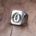 thumbnail image 1 of Anillo de sello con iniciales Retro Vnox para hombre, 18mm, sello pesado voluminoso, banda masculina, letras de acero inoxidable, regalo de joyería personalizado para él Tan Jianjun unisex, 1 of 2