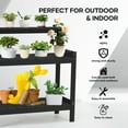 thumbnail image 4 of Naipo Potting Bench Table, HDPS Potting Bench with 4 Side Hooks, All-Weather Garden Table Work Station, Outdoor Potting Table for Porch(Black), 4 of 8