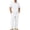 White, variant on Awwp Men's Linen 2 Piece Outfits Short Sleeve Shirts & Long Pants Set Casual Loose Summer Matching Vacation Suit Black Size: L