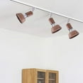 thumbnail image 5 of FSLiving Modern Style Adjustable Angle H-Type Track Head E26 Base Brown Wood Metal Ceiling Light Track Light Fixture for Gallery Loft Office Kitchen,Bulb and Track Not Included - 3 Lights, 5 of 5