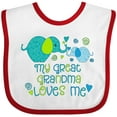 thumbnail image 3 of Inktastic My Great Grandma Loves Me Cute Elephants Boys or Girls Baby Bib, 3 of 4