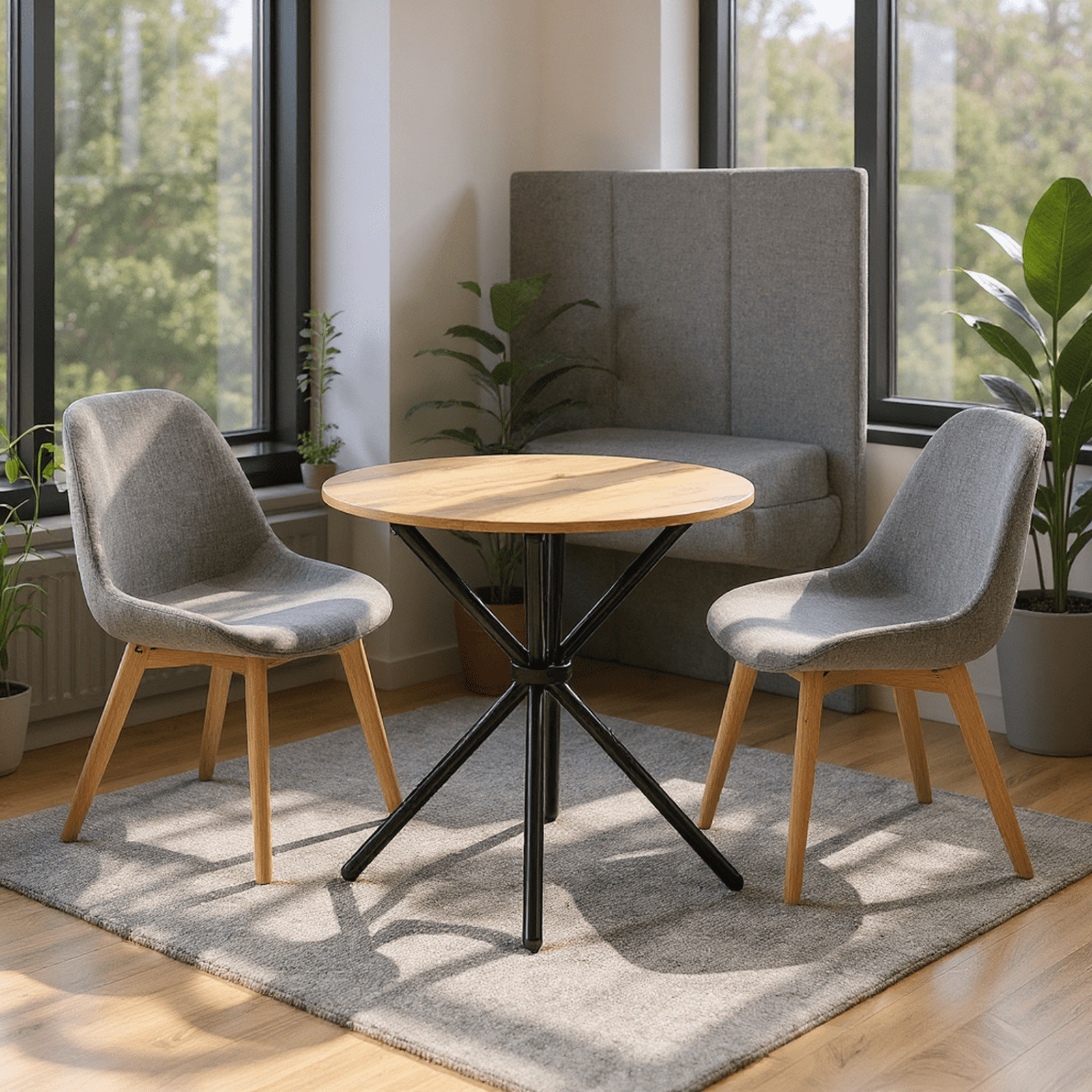 Homy Casa Round Conference Room Table, 31.5" Meeting & Training Table for Office, Breakout