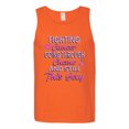 thumbnail image 2 of Wild Bobby, Fighting Cancer And Still Sexy, Breast Cancer Awareness, Men Graphic Tank Top, Orange, Medium, 2 of 5