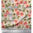 thumbnail image 1 of Soimoi Tissu Crêpe Polyester Ranunculus avec Motifs Floraux au Mètre 52 Pouces de Large, 1 of 3