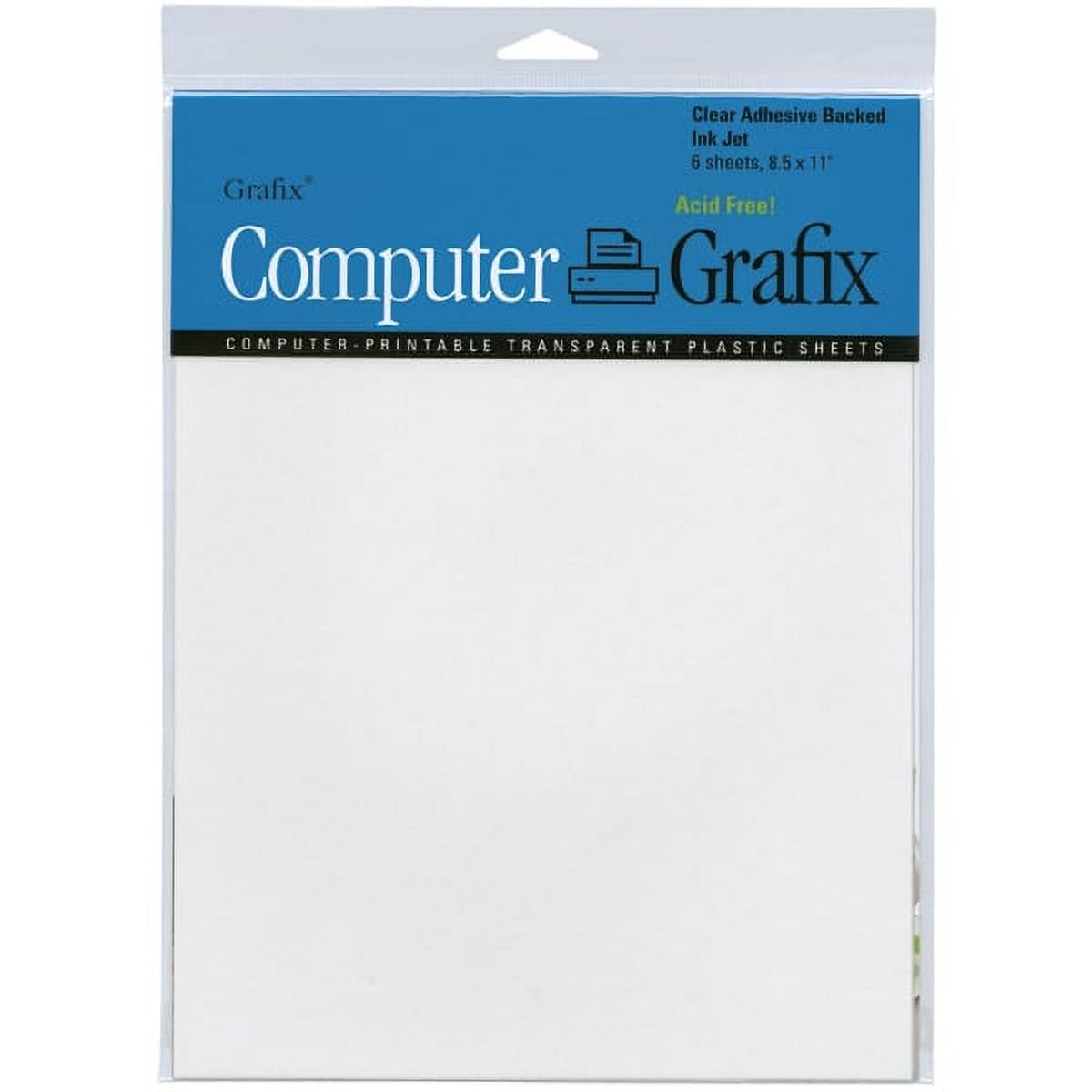 Grafix 8.5" x 11" Clear Adhesive Inkjet Film - image 2 of 2