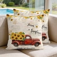 thumbnail image 2 of Pillow Covers 20x20 Set of 2, Sunflower Truck Square Throw Pillow Covers for Couch/Sofa/Living Room, Yellow Floral Summer Botanical Elegant Pastoral Decorative Soft Pillowcases for Couch, 2 of 9
