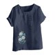 thumbnail image 3 of Túnica de Manga Corta Tops para las Mujeres Océano Pescado Impreso Blusa, Ropa Casual Ver Botón Arriba Camiseta, 3 of 4