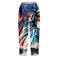 thumbnail image 5 of SELONE Fourth of July Womens Capris Pants Elastic Waist Wide Leg Pants Summer Trousers Loose Patriotic Outfits Blue L, 5 of 5