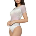 thumbnail image 2 of The Xecao Glitter Light Pearl Women's Crew Neck Body Suit, a short-sleeved bodysuit and basic swimsuit, both comfort and style for dating and daily life, 2 of 9