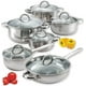 thumbnail image 1 of Juegos de utensilios de cocina Cook N Home, 12 piezas de ollas y sartenes básicas de acero inoxidable, color plateado, 1 of 5