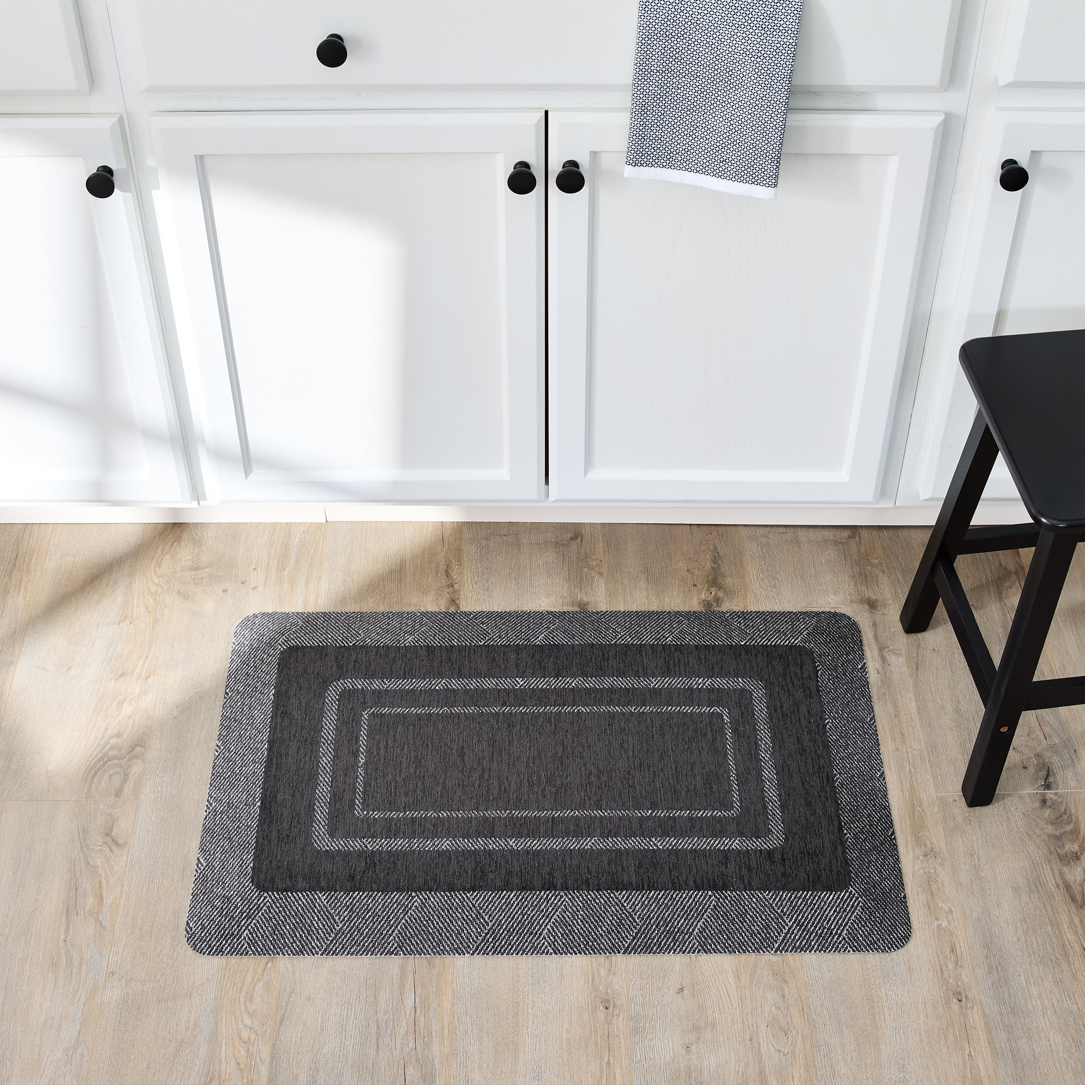 Better Homes & Gardens Dustin Collection Modern Weave Rich Black Anti-fatigue Kitchen Mat 20" x 32"