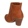 thumbnail image 3 of Nature Breeze Saddle-05 Women Leatherette Tasseled Zipper Chunky Heel Bootie, 3 of 5