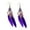 Purple, variant on Feather Earrings for Women Vintage Boho Earrings Long Feather Earrings Black Feather Tassel Earrings Western Bohemian Jewelry for Women