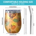 thumbnail image 5 of 12oz Stemless Wine Tumblers Happy Thanksgiving Turkey Fall Leaves Pumpkin Vacuum Insulated Stainless Steel Travel Tumbler Cups Mug with Lid and Straw for Champaign,Cocktail,Beer with Cleaning Brush, 5 of 5