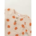 thumbnail image 5 of Hirigin Newborn Baby Boy Girl Halloween Outfits Pumpkin Print Long Sleeve Buttons O-Neck Jumpsuit Romper 0 3 6 12 18 Months Fall Clothes, 5 of 8