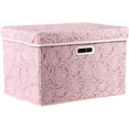 thumbnail image 1 of Cajas de almacenamiento grandes con tapa [1 paquete] Caja de almacenamiento decorativa con organizador de cubos, rosa 45 x 30 x 30 cm, 1 of 5