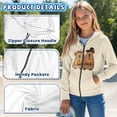 thumbnail image 6 of Chririnla Maple Leaf Pumpkin Capybara Zip Up Hoodie with Pockets Long Sleeve Lightweight Comfy Casual Outerwear for Girls Teens Size 6-9, 6 of 7