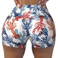 thumbnail image 2 of Uemuo Red Lobster Pattern Women Workout Impact Shorts Scrunch Butt Lifting Gym Shorts Seamless Booty Biker Shorts-Small, 2 of 8