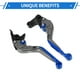 thumbnail image 5 of Palancas de freno y embrague cortas y largas para Yamaha YZF R1 99-01, palanca de freno ajustable en 6 posiciones, aleación de aluminio, mango de titanio con extremo azul, 5 of 6