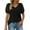 Black, variant on GEWSEY Womens T Shirts Casual V Neck T Shirts for Women Lace Short Sleeve Curved Hem Tops Loose Fit Orange, S