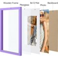 thumbnail image 2 of Vittanly 11x17 Picture Frame, Engineered Wood with Shatter Resistant Plexiglass, Display Pictures 8x12 with Mat or 11x17 without Mat, Photo Frame for Wall Mounting, Purple, 1 Pack, 2 of 6
