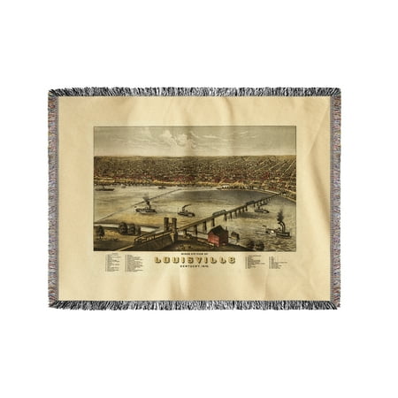 Louisville Blanket - Louisville, Kentucky - (1876) - Panoramic Map (60x80 Woven Chenille Yarn Blanket)