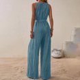 thumbnail image 5 of ABATAB Wide Leg Jumpsuits for Women Casual V-Neck Sleeveless Rompers Wide Leg Long Pants Rompers Summer Outfits, 5 of 5
