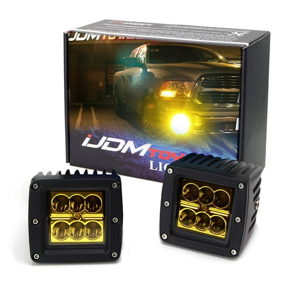 2x3 3-Inch 24W High Power LED Cubic Pod Lights For Jeep Truck Off-Road ATV 4WD 4x4, Spot Beam, Selective Yellow Lens