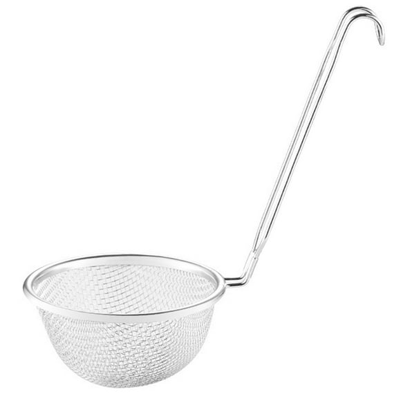 KAKOWELY strainers for kitchen Multifunctional Filter Spoon Stainless Steel Fine Mesh Wire Oil Skimmer Strainer (Random Style)9.06"X5.51"X2.95"