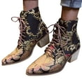 thumbnail image 6 of NOKIO Trendy Women'S Ankle Booties Women'S Retro Ankle Boots With A Pointed Toe Retro Women Square Heel Embroidery Suede Boots Lace-Up Boots Pointed Toe Shoes Women'S Chic Ankle Booties, 6 of 9