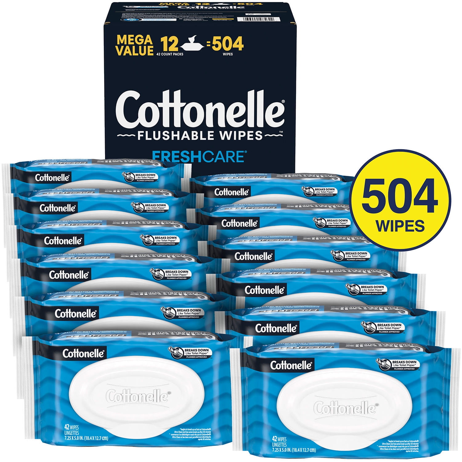 Cottonelle Fresh Care Flushable Wipes, 504 ct.