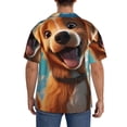 thumbnail image 3 of Sikiie Blue Sky Cute Dog Men's Wrinkle Free Untucked Cuban Shirt Business Casual Button Down Shirts Short Sleeve Shirt4X-Large, 3 of 5