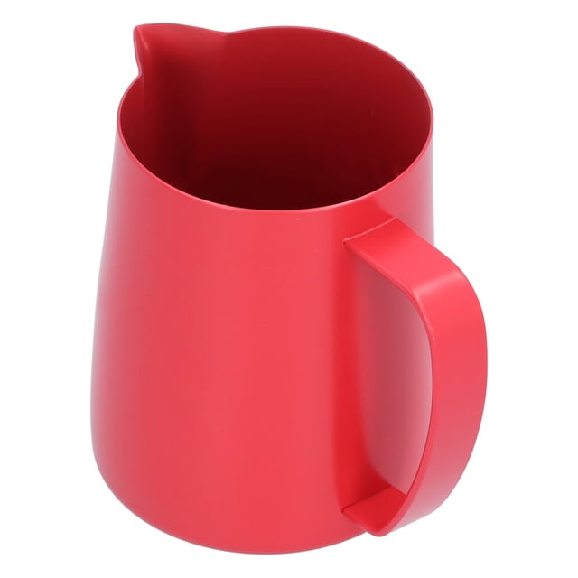 Jarra de café con leche de 600 ml, taza para espumar leche, accesorio para hacer café, color rojo
