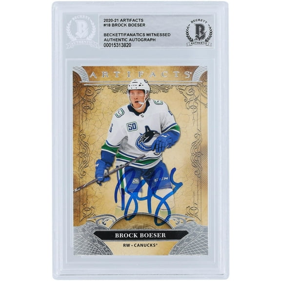 Brock Boeser Vancouver Canucks Autographed 2020-21 Upper Deck Artifacts #18 Beckett Fanatics Witnessed Authenticated Card - Fanatics Authentic Certified