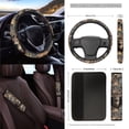 thumbnail image 3 of Renewold Deer Camo Hunting Forest 15 PCS Car Seat Covers Set for Men Women, Seat Protector Steering Wheel Cover Seat Belt Pads Trash Bin Sunglass Pocket Rear View Mirror Protector Coasters Key Chain, 3 of 7
