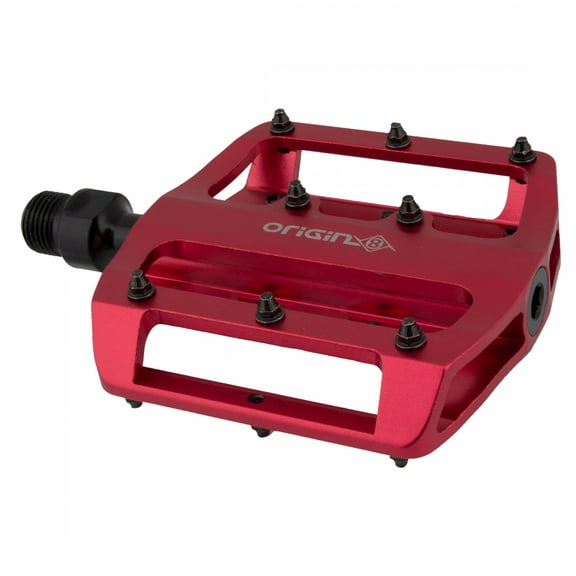 Origin8 Rascal XS Platform Pedals 9/16" Concave Aluminum Body Removable Pins Red