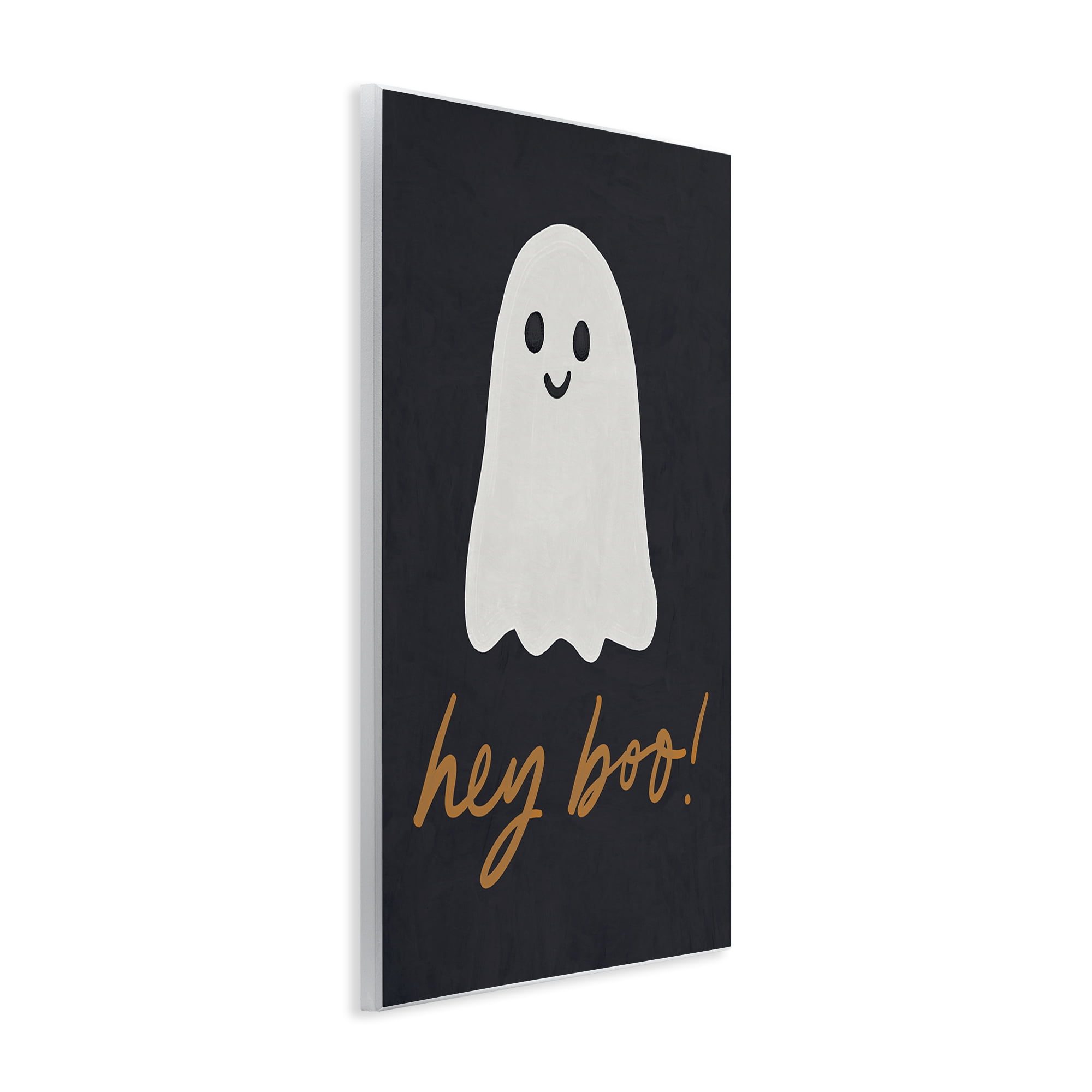 Stupell Industries Hey Boo Spooky Ghost Holiday Painting Unframed Art Print Wall Art, 13 x 19